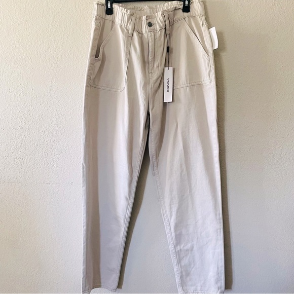 NWT VIGOSS Janis woman pant size 32 stone stretch waist high waist cotton casual - Picture 1 of 10
